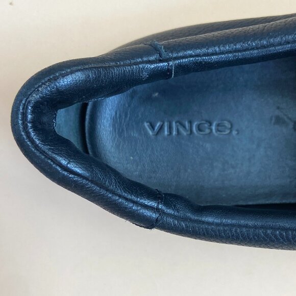 Vince Slip On Leather Sneakers Black - Size 9 - Picture 4 of 10